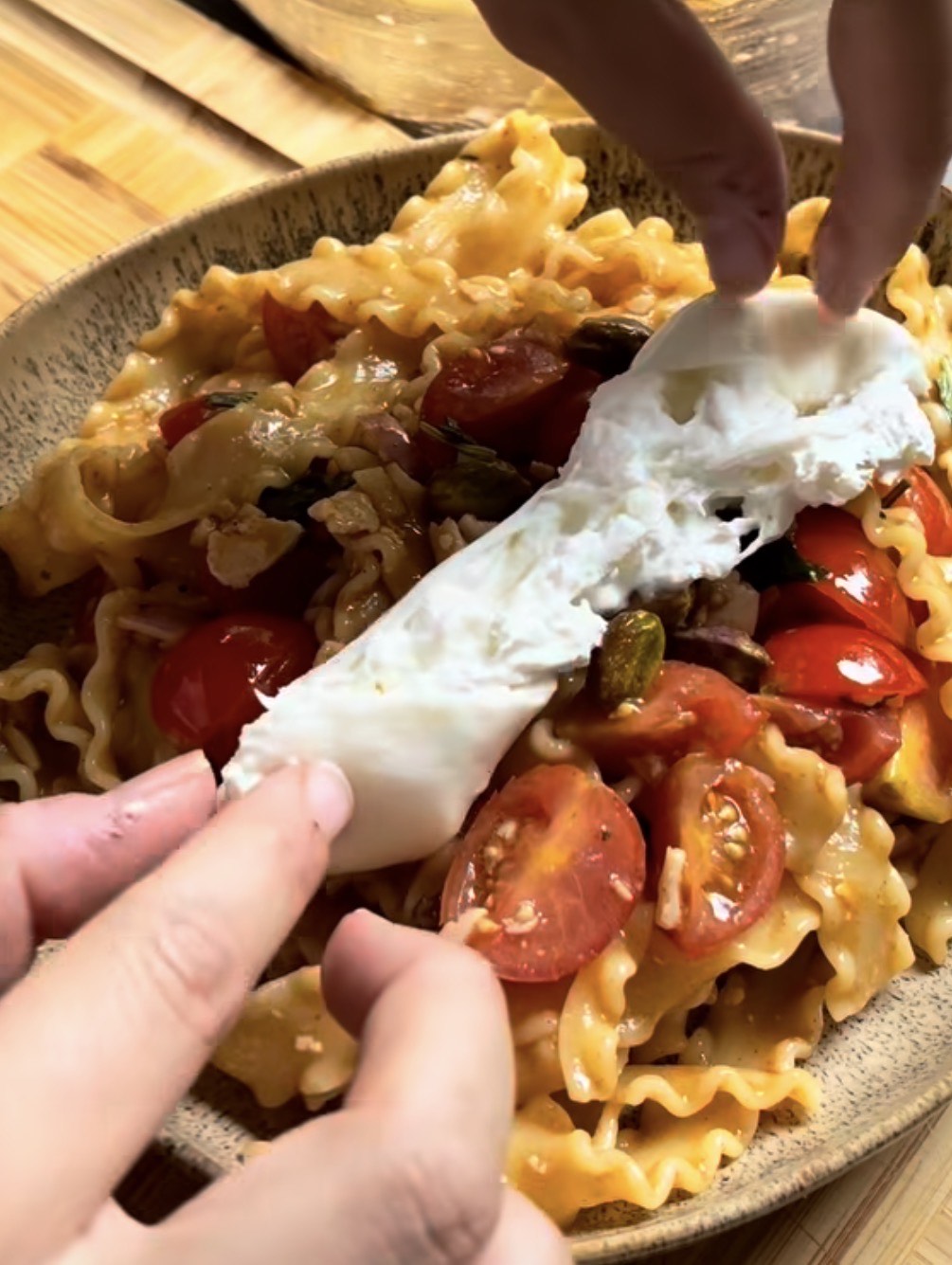 Bruschetta Pasta with Burrata
