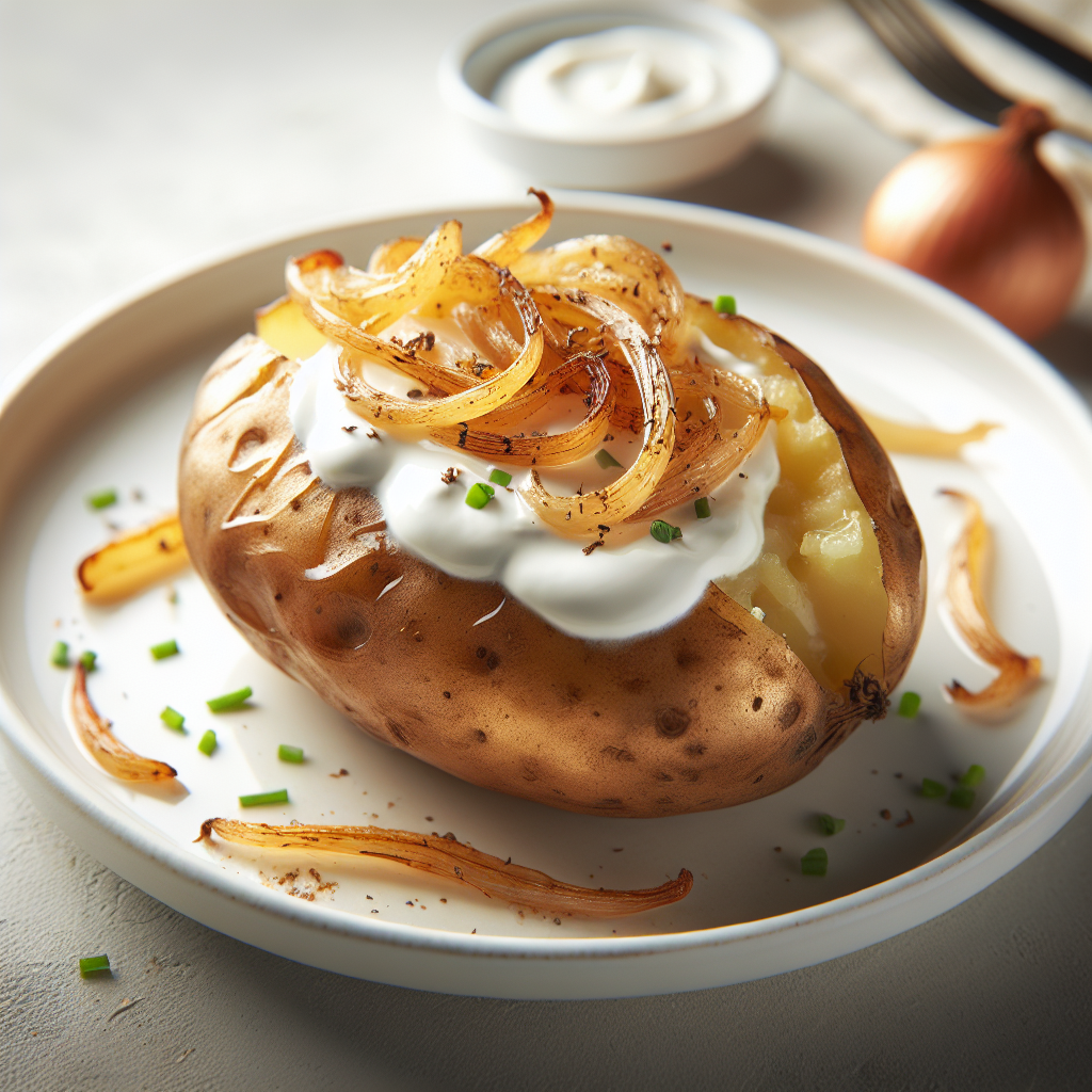 Backkartoffel mit Schmant und Röstzwibeln