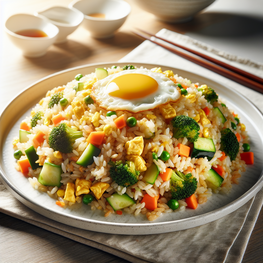 Gebratener Reis mit Gemüse und Ei