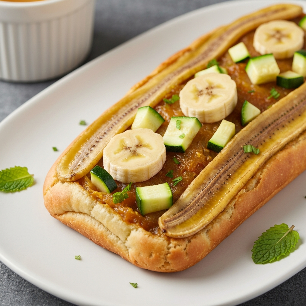 Bananenbrot mit Karotte & Zucchini (ohne Fett, ohne Zucker)