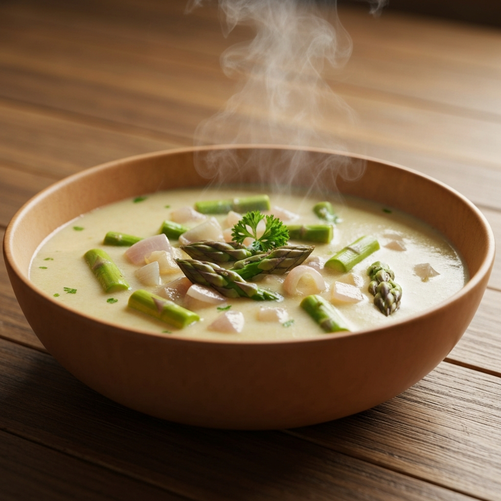 Creamy Asparagus Soup with Herbs