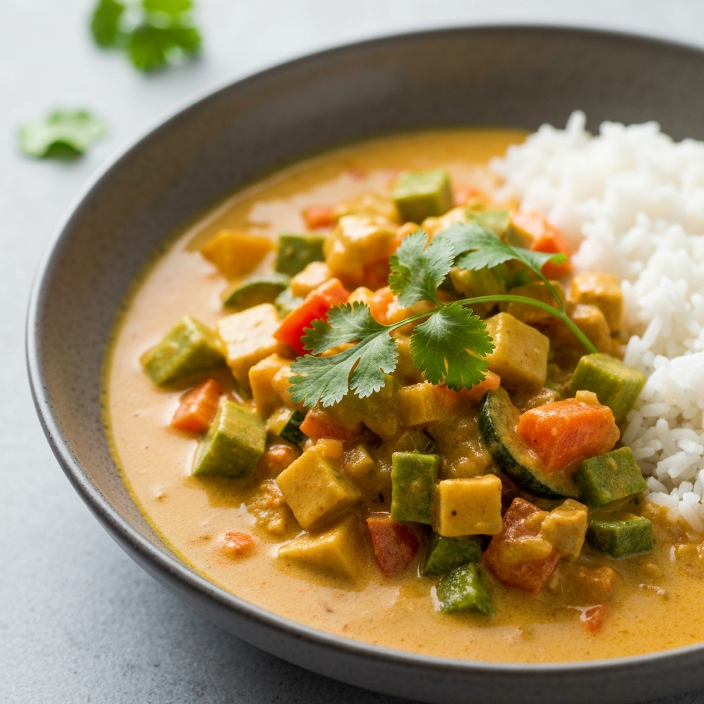 Kürbis-Curry mit Kokosmilch und Ingwer